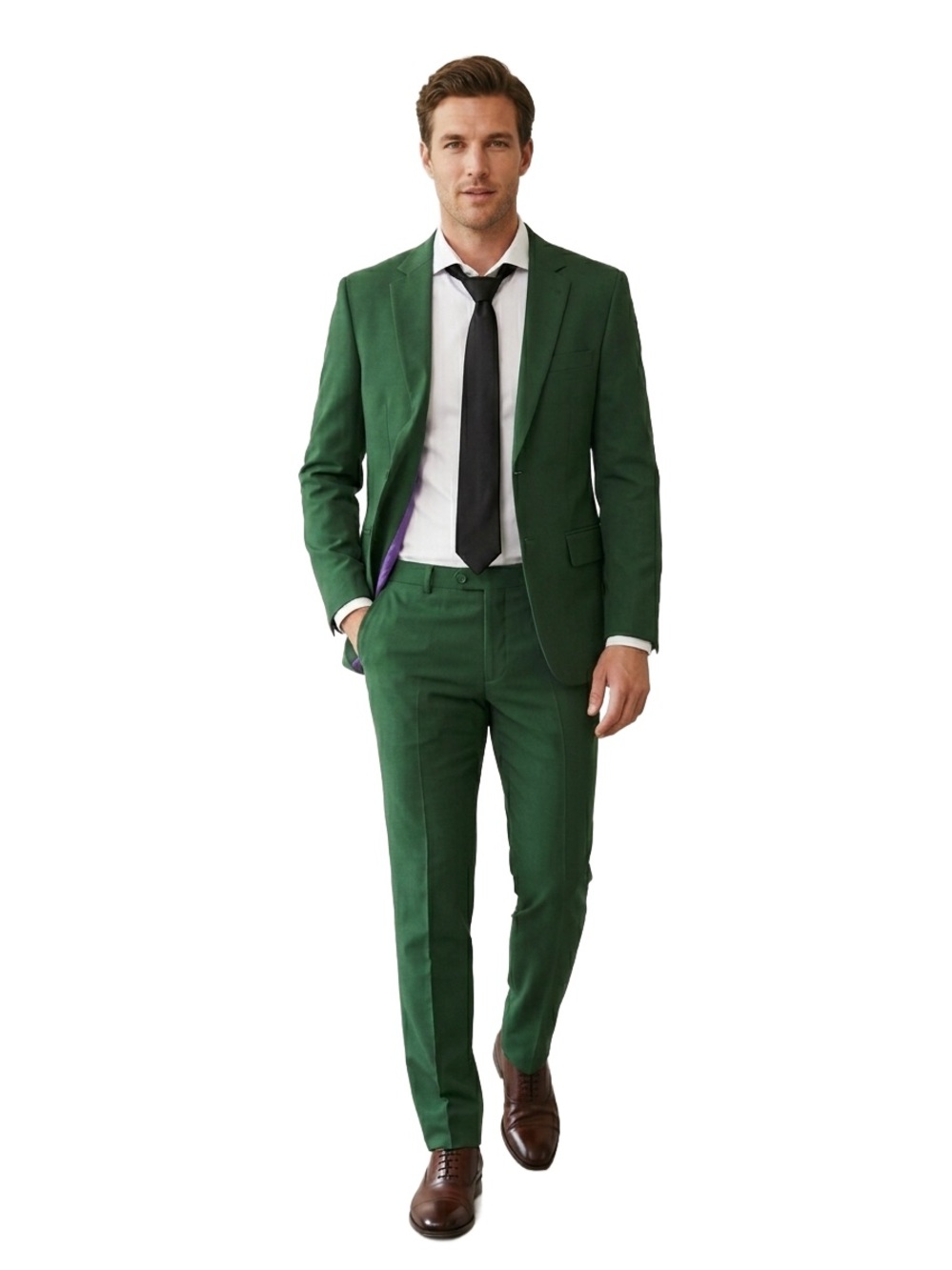 OppoSuits Green Party Suit Set NWOT 36 Jacket 30 Pants Basting Stitches Intact